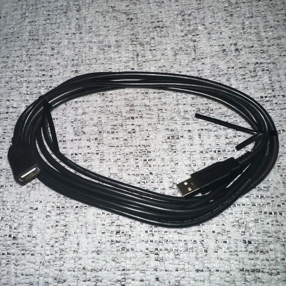 Black USB Extension Cable